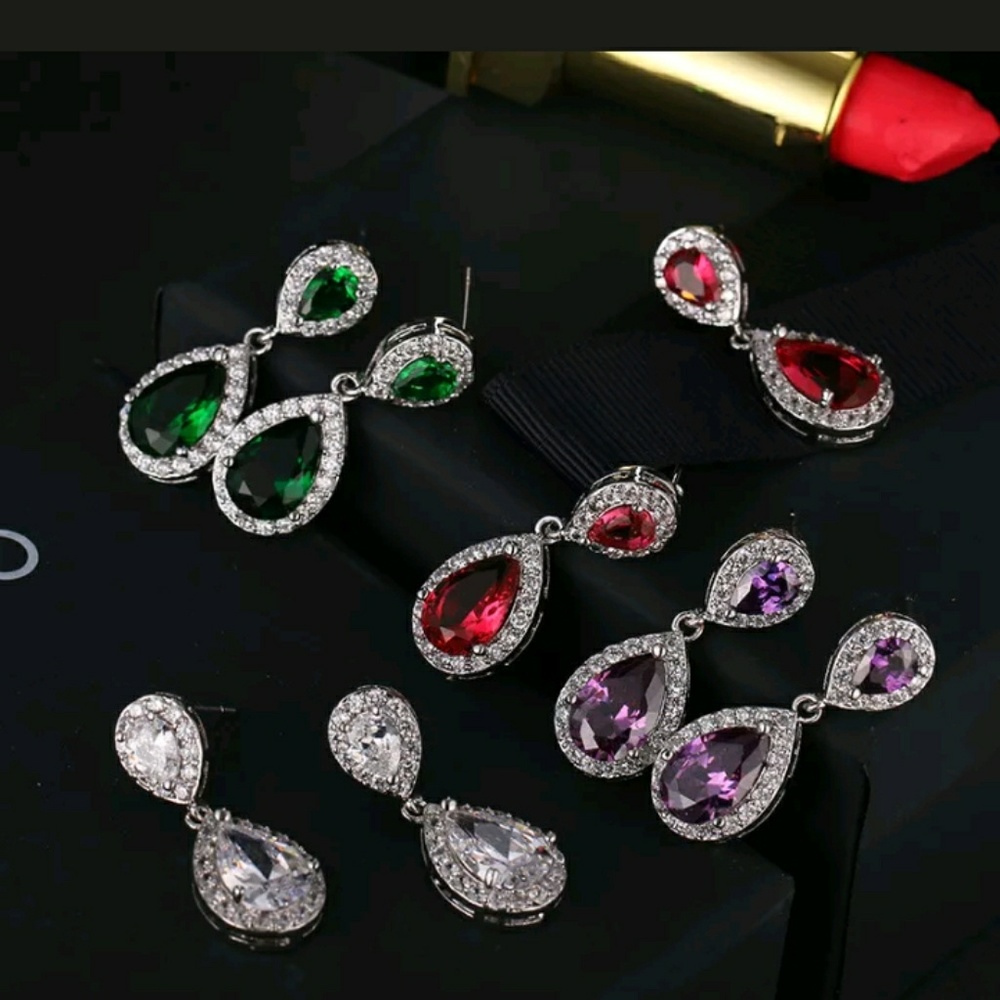 SOLD Elegant Amethyst Earrings - Picture 3 of 3
